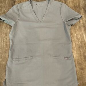 Figs light gray V-Neck Scrub Top